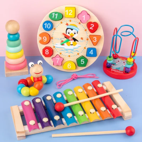 9 in 1 Wooden Montessori Toys Boy Girl Gift Baby Development Games Wood Puzzle for Kids Educational Learning Toy - Image 3